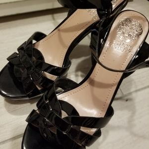 Vince Camuto patton leather strappy platforms